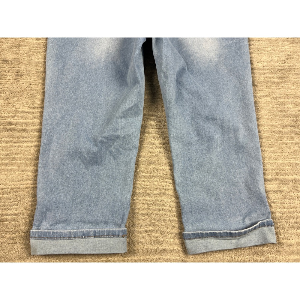 Bleu Cropped Jeans Womens 14 Light Blue BWC0085 Stretch Cuffed Denim Capris - Picture 12 of 13